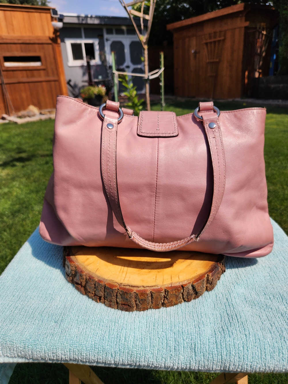Coach Soho Leather East/West Tote In Pink - Picture 2 of 16